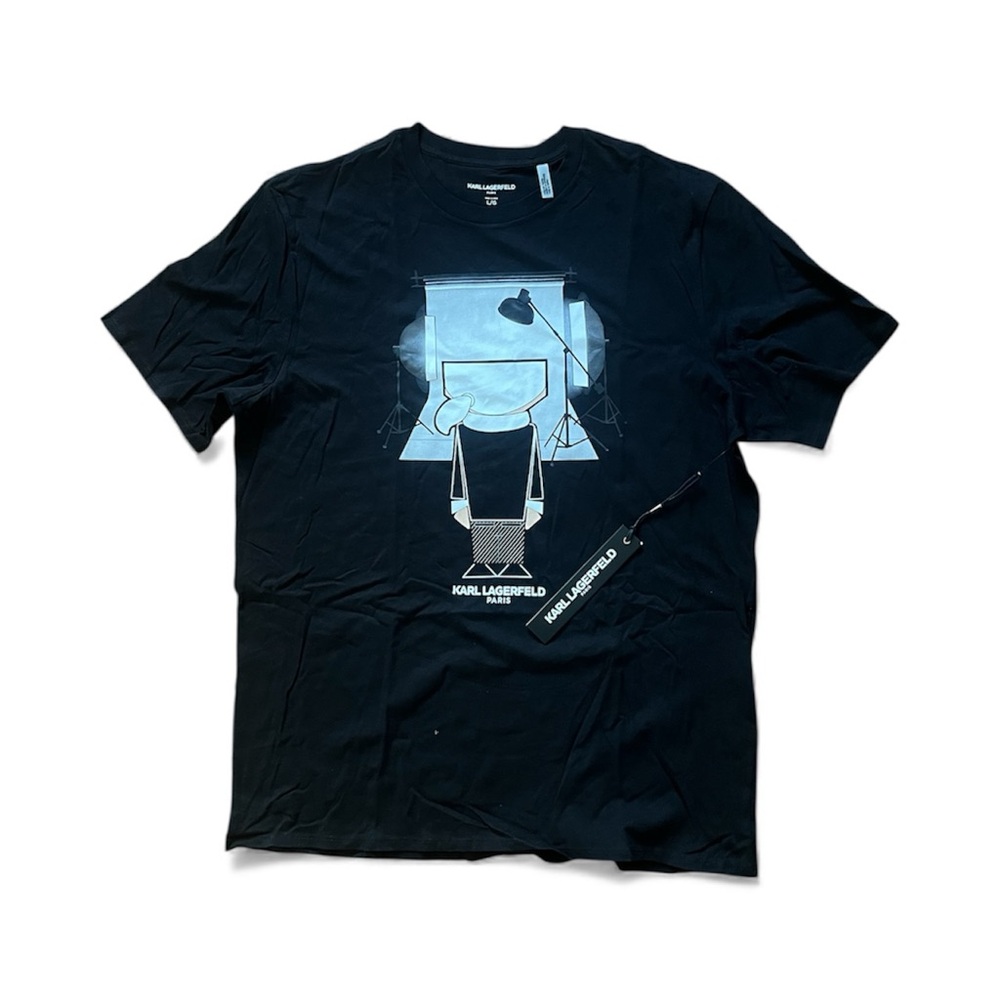 Karl Lagerfeld Paris Men’s Graphic T-Shirt Black Size L – New With Tags
